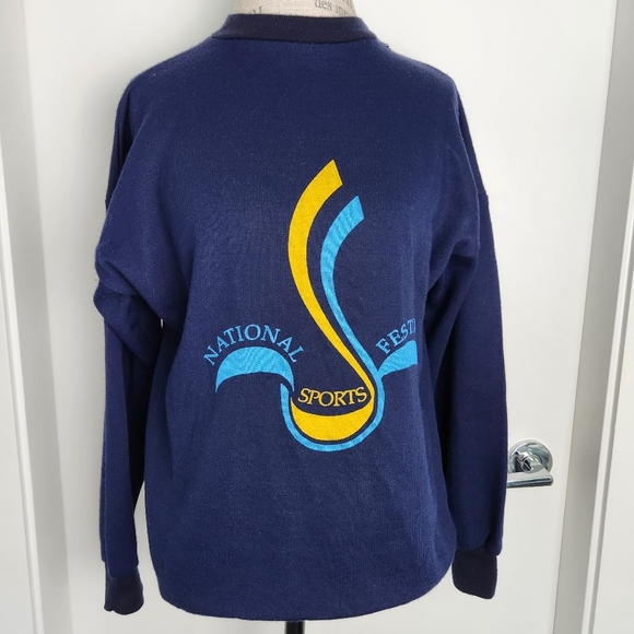 80s Sports Festival Graphic Sweatshirt - Picture 1 of 13